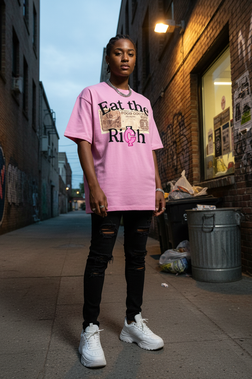 Eat The Rich T-Shirt - Pink